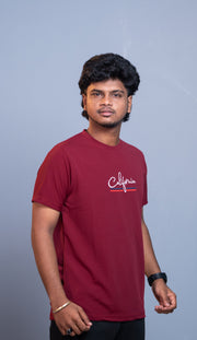 Half Sleeve Round Neck CALIFORNIA Printed Tshirt for Men - Maroon