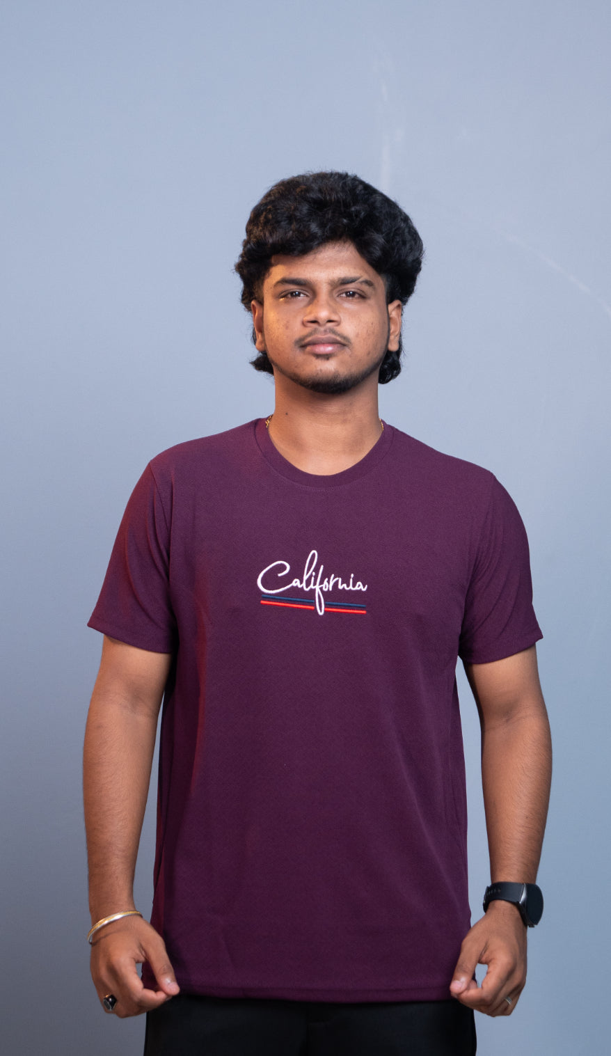 Half Sleeve Round Neck CALIFORNIA Printed Tshirt for Men - Graphe Shade