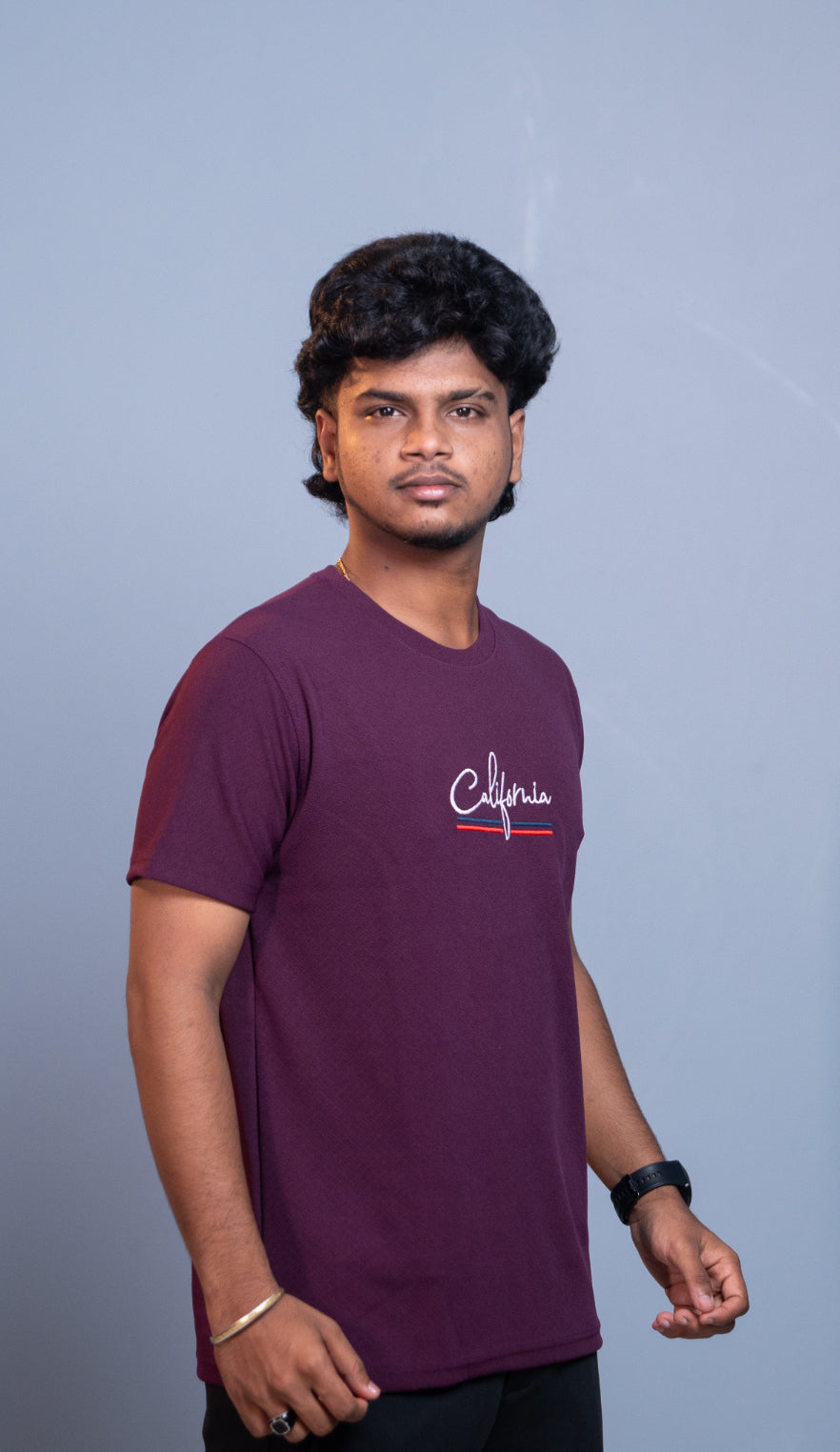 Half Sleeve Round Neck CALIFORNIA Printed Tshirt for Men - Graphe Shade