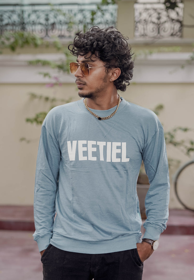 BACK PRINT FULL SLEEVE TSHIRT-BLUE - VEETIEL