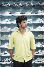 Load image into Gallery viewer, Daily Wear Five Sleeve Striped Mens Lycra Shirt - Yellow

