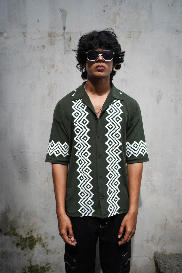 TRENDY FIVE SLEEVE SHIRT- MEHANDI GREEN