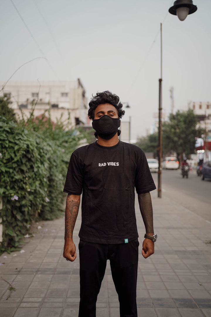 RAD VIBES FIVE SLEEVE TSHIRT-BLACK