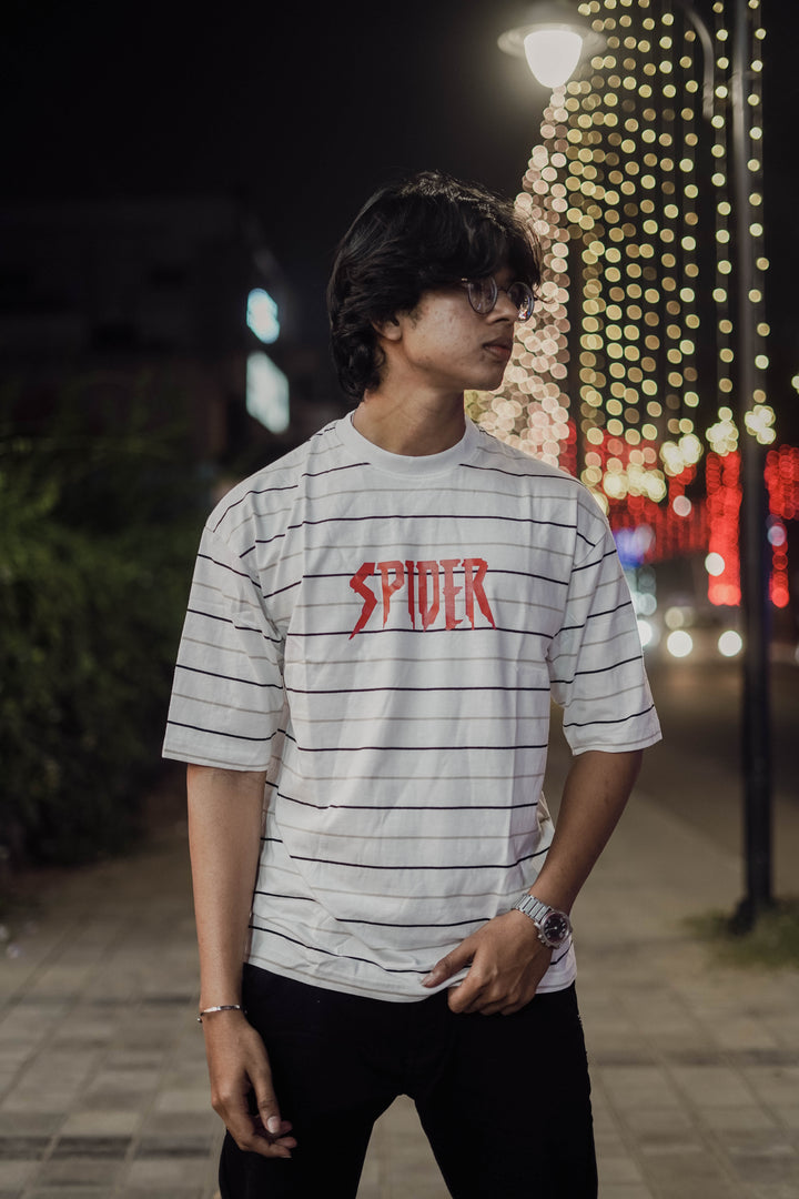 SPIDER FIVE SLEEVE TSHIRT-WHITE