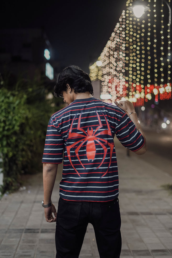 SPIDER FIVE SLEEVE TSHIRT-NAVY BLUE