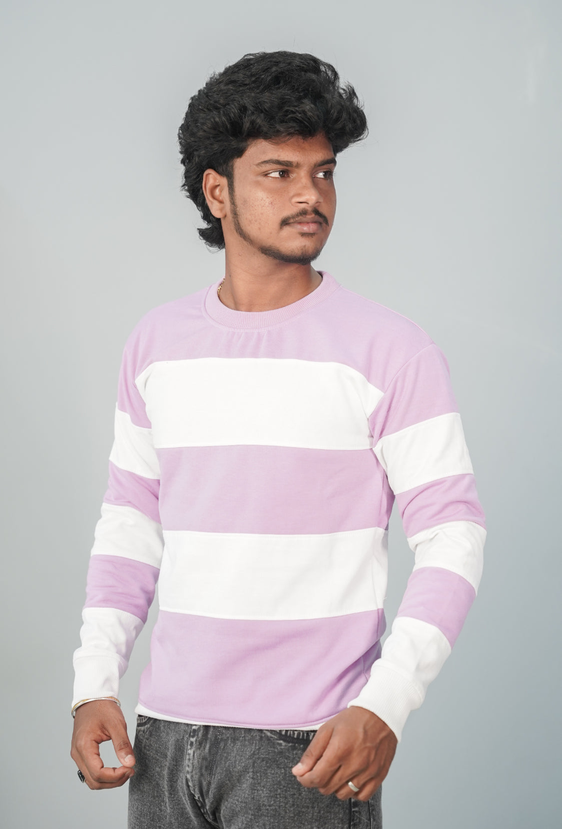 Full Sleeve Round Neck Cuttens Tshirt for Men-purple
