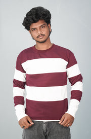 Full Sleeve Round Neck Cuttens Tshirt for Men- maroon-T-Shirt-7 Man