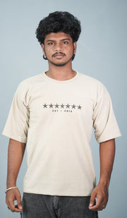 Five Sleeve Round Neck STAR Printed Tshirt for Men- Sandle-T-Shirt-7 Man