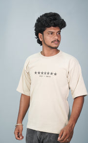 Five Sleeve Round Neck STAR Printed Tshirt for Men- Sandle-T-Shirt-7 Man