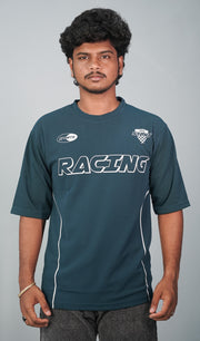 Five Sleeve Round Neck RACING Printed Tshirt for Men-Ramar Blue-T-Shirt-7 Man