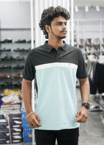 Load image into Gallery viewer, Mens Half Sleeve Polo Cuttens Collar Neck T-Shirt - Light Blue
