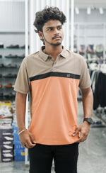 Load image into Gallery viewer, Mens Half Sleeve Polo Cuttens Collar Neck T-Shirt - Orange
