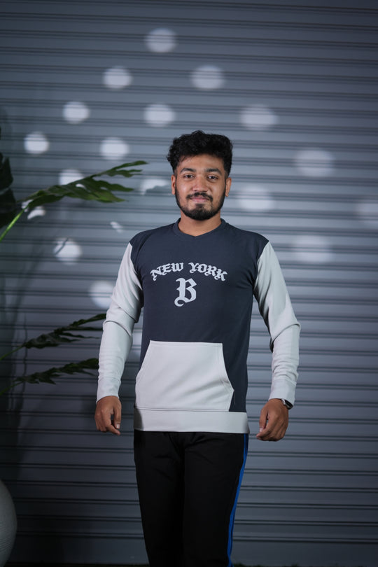New York Printed Sweatshirt for Men | Full Sleeve Casual Wear - Grey & Ash – 7MAN Men's Fashion India