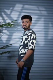 Typography Oversized Printed T-Shirt for Men | Fashion Streetwear - Grey