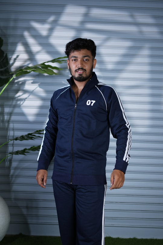 Premium Co-Ord Set for Men | Comfortable Track Jacket & Pants - Navy Blue – 7MAN Men's Fashion India