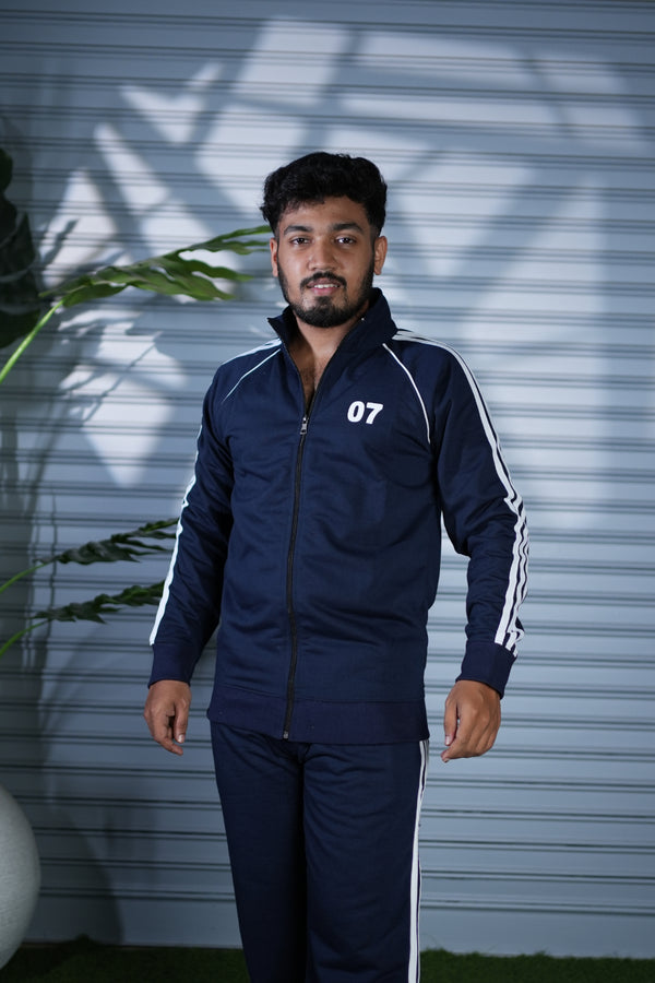 Premium Co-Ord Set for Men | Comfortable Track Jacket & Pants - Navy Blue