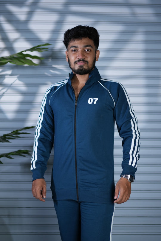 Premium Co-Ord Set for Men | Comfortable Track Jacket & Pants - Petrol Blue – 7MAN Men's Fashion India