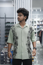 Load image into Gallery viewer, Mens Daily Wear TWO SIDE Printed Five Sleeve Lycra Shirt - Pistha Green
