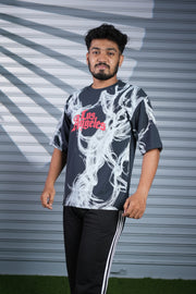 Men's Oversized Graphic Printed T-Shirt | Los Angeles Streetwear Tee - Navy Blue