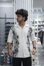 Load image into Gallery viewer, Mens Daily Wear TWO SIDE Printed Five Sleeve Lycra Shirt - Ash
