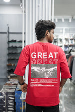 Load image into Gallery viewer, Five Sleeve Round Neck GREAT Printed Mens Tshirt - Red-7 Man

