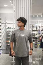 Load image into Gallery viewer, Five Sleeve Round Neck HUMAN Printed Mens Tshirt - Grey-7 Man
