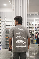 Load image into Gallery viewer, Five Sleeve Round Neck HUMAN Printed Mens Tshirt - Grey-7 Man
