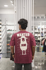 Load image into Gallery viewer, Five Sleeve Round Neck WANTED Printed Mens Tshirt - Maroon-7 Man
