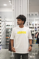 Load image into Gallery viewer, Five Sleeve Round Neck LEMON Printed Mens Tshirt - White-7 Man
