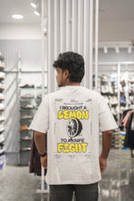 Load image into Gallery viewer, Five Sleeve Round Neck LEMON Printed Mens Tshirt - Ash-7 Man
