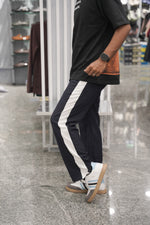 Load image into Gallery viewer, Men’s Street Baggy Pants with White Stripe - Grey-7 Man
