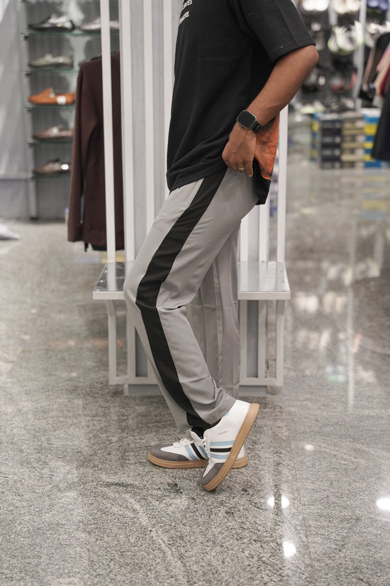 Men’s Street Baggy Pants with Black Stripe - Ash-7 Man