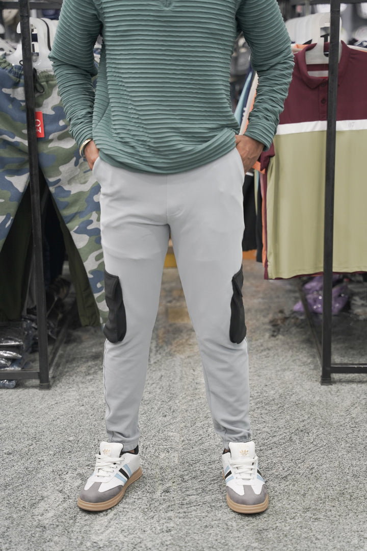 Men’s Ottoman Cargo and Jogger Pants with Utility Pockets - Ash