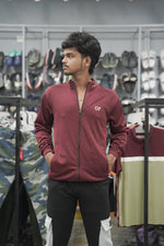 Load image into Gallery viewer, Full Sleeve High Neck Full Zipper Korean 07 Tshirt for Men - Maroon-7 Man
