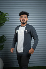 Full Sleeve Round Neck Sweatshirt for Men | Dexterity Youth Print - Grey