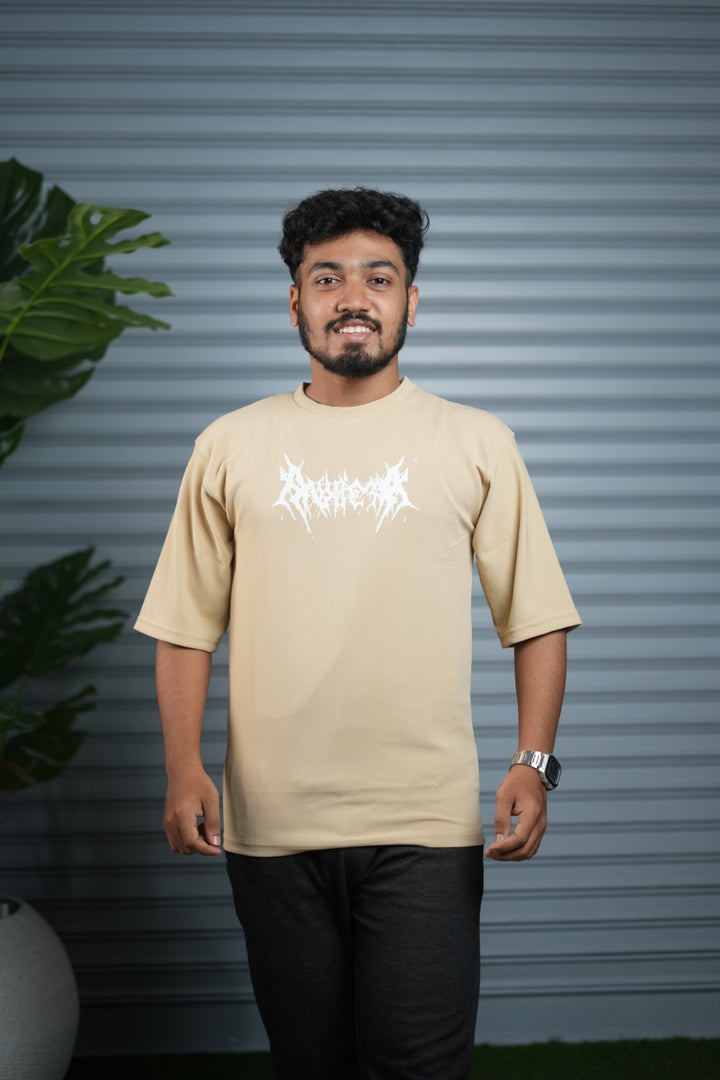 Men's Oversized Graphic T-Shirt | Casual Streetwear Half Sleeve Tee - Sandle