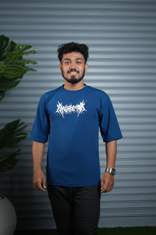 Men's Oversized Graphic T-Shirt | Casual Streetwear Half Sleeve Tee - Petrol Blue – 7MAN Men's Fashion India