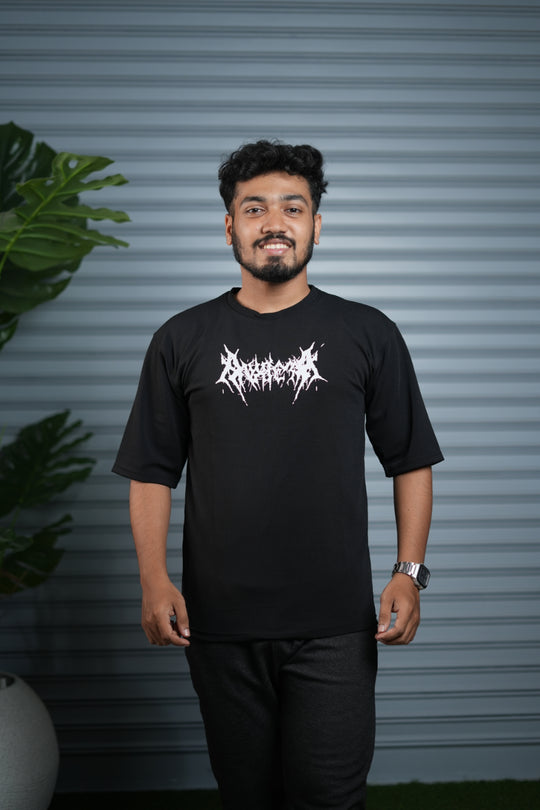 Men's Oversized Graphic T-Shirt | Casual Streetwear Half Sleeve Tee - Black – 7MAN Men's Fashion India