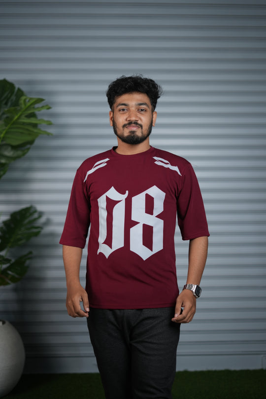 Oversized Round Neck T-Shirt for Men | 08 Printed Casual Wear - MARRON – 7MAN Men's Fashion India