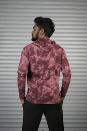 Men's Tie-Dye Hoodie – Premium Full Sleeve Casual Hooded Sweatshirt - Maroon
