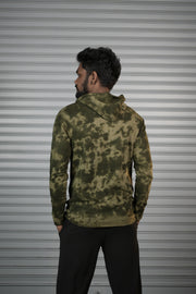 Men's Tie-Dye Hoodie – Premium Full Sleeve Casual Hooded Sweatshirt - Forest Green