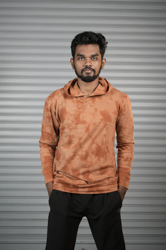 Men's Tie-Dye Hoodie – Premium Full Sleeve Casual Hooded Sweatshirt - Brown – 7MAN Men's Fashion India