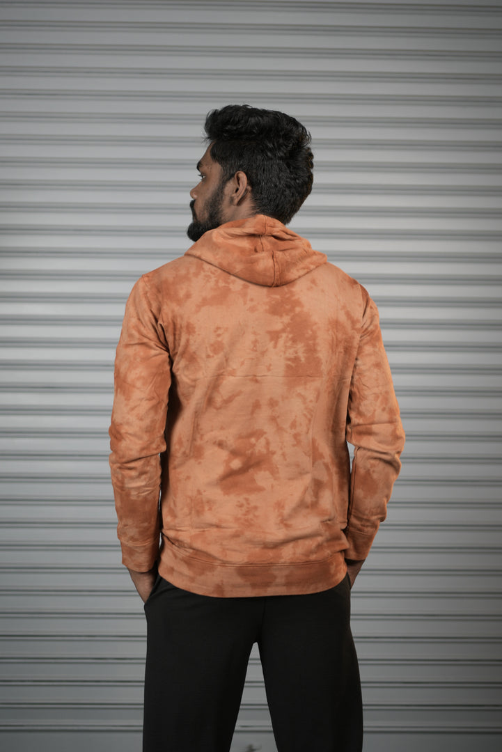 Men's Tie-Dye Hoodie – Premium Full Sleeve Casual Hooded Sweatshirt - Brown