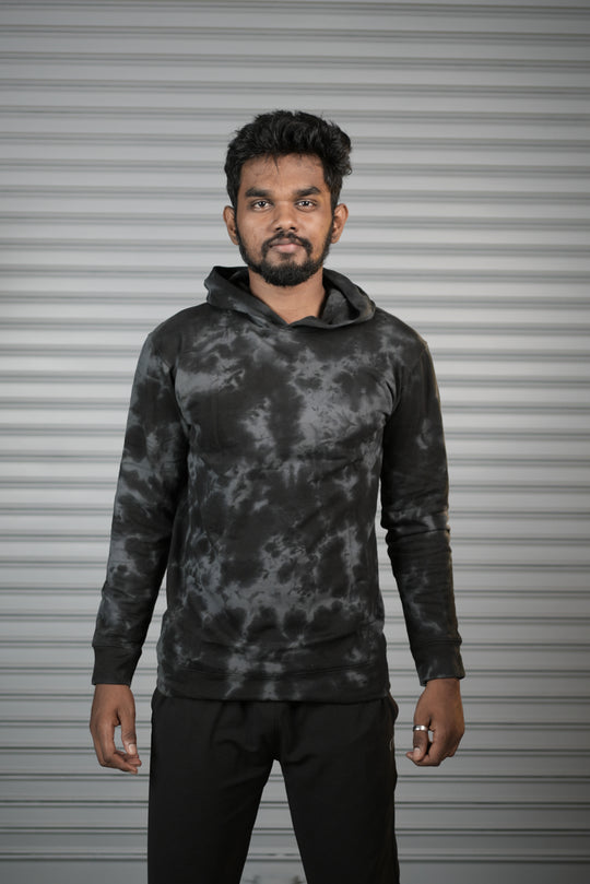 Men's Tie-Dye Hoodie – Premium Full Sleeve Casual Hooded Sweatshirt - Black – 7MAN Men's Fashion India
