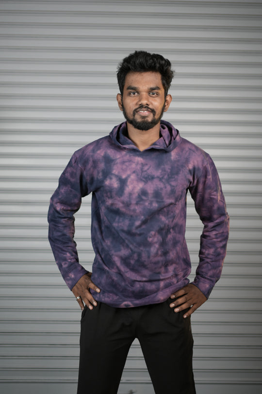 Men's Tie-Dye Hoodie – Premium Full Sleeve Casual Hooded Sweatshirt - Violet – 7MAN Men's Fashion India