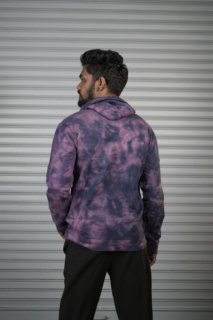 Men's Tie-Dye Hoodie – Premium Full Sleeve Casual Hooded Sweatshirt - Violet