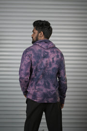Men's Tie-Dye Hoodie – Premium Full Sleeve Casual Hooded Sweatshirt - Violet