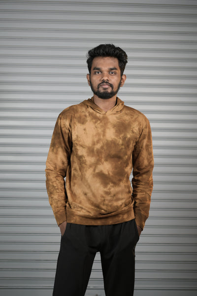 Men's Tie-Dye Hoodie – Premium Full Sleeve Casual Hooded Sweatshirt - Gold