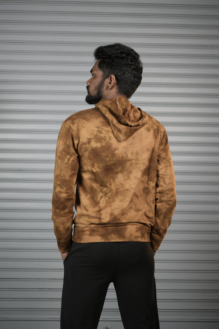 Men's Tie-Dye Hoodie – Premium Full Sleeve Casual Hooded Sweatshirt - Gold