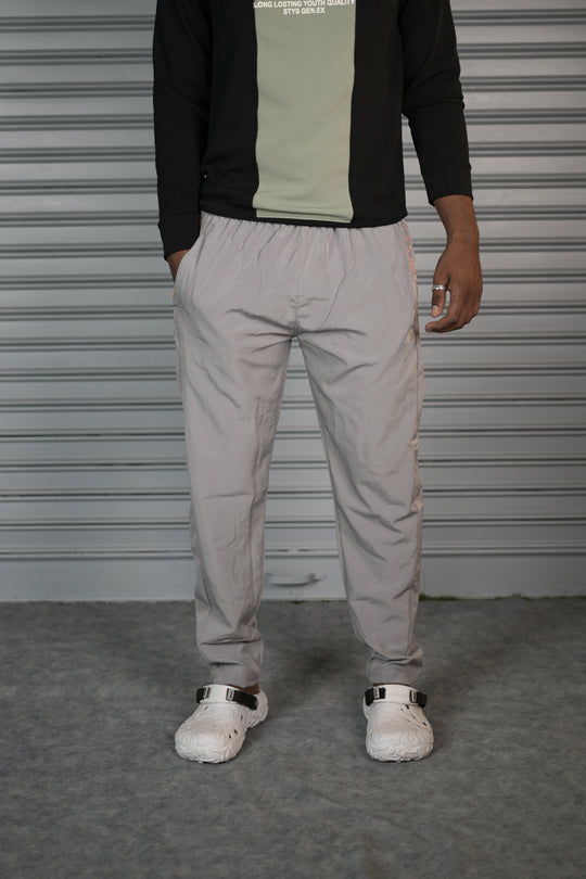 Men's Premium NS Laser Cut Track Pant | Comfortable Sports Joggers - Ash – alternate view – 7MAN India